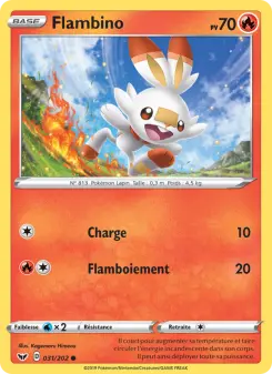 Photo carte Pokemon Flambino Épée et Bouclier 31/202