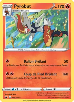 Photo carte Pokemon Pyrobut Épée et Bouclier 35/202