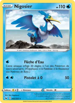 Photo carte Pokemon Nigosier Épée et Bouclier 62/202