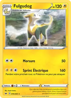 Photo carte Pokemon Fulgudog Épée et Bouclier 76/202