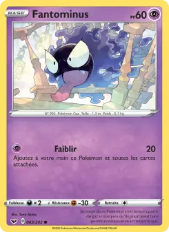 Photo carte Pokemon Fantominus Épée et Bouclier 83/202