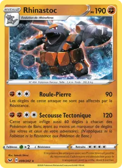 Photo carte Pokemon Rhinastoc Épée et Bouclier 99/202