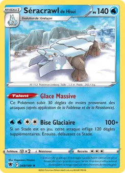 Carte Pokémon Séracrawl de Hisui