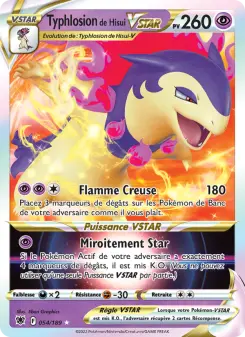 Photo carte Pokemon Typhlosion de Hisui VSTAR Astres Radieux 54/189