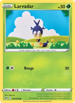 Photo carte Pokemon Larvadar Origine Perdue 18/196