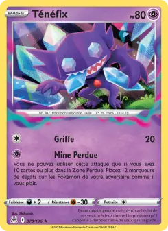 Photo carte Pokemon Ténéfix Origine Perdue 70/196