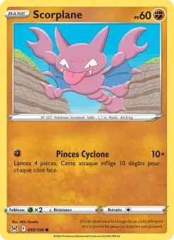 Photo carte Pokemon Scorplane Origine Perdue 95/196