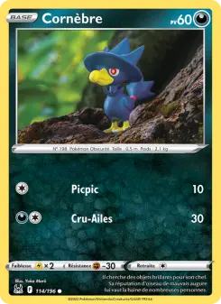 Photo carte Pokemon Cornèbre Origine Perdue 114/196