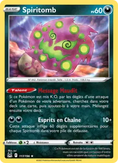 Photo carte Pokemon Spiritomb Origine Perdue 117/196