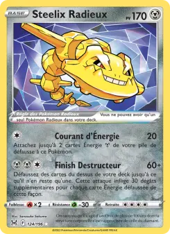 Photo carte Pokemon Steelix Radieux Origine Perdue 124/196