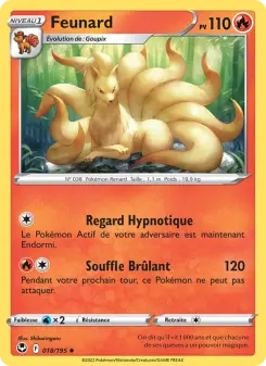 Photo carte Pokemon Feunard Tempête Argentée 18/195