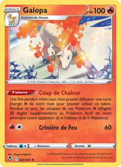 Photo carte Pokemon Galopa Tempête Argentée 22/195