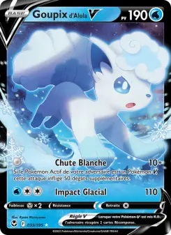 Photo carte Pokemon Goupix d'Alola V Tempête Argentée 33/195