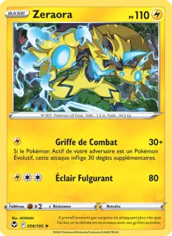 Photo carte Pokemon Zeraora Tempête Argentée 56/195