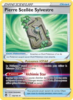 Photo carte Pokemon Pierre Scellée Sylvestre Tempête Argentée 156/195