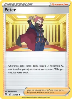 Photo carte Pokemon Peter Tempête Argentée 159/195