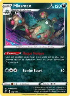 Photo carte Pokemon Miasmax Clash des Rebelles 118/192