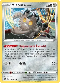 Carte Pokémon Miaouss de Galar