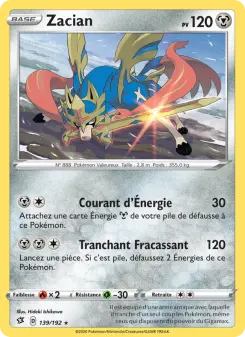 Photo carte Pokemon Zacian Clash des Rebelles 139/192