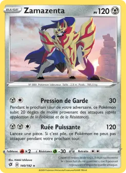 Photo carte Pokemon Zamazenta Clash des Rebelles 140/192