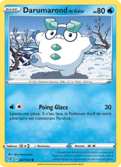 Carte Pokémon Darumarond de Galar