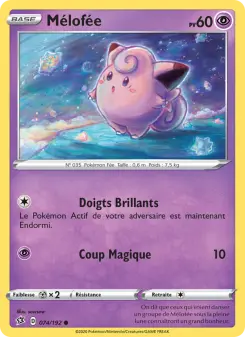 Photo carte Pokemon Mélofée Clash des Rebelles 74/192
