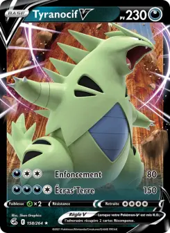Photo carte Pokemon Tyranocif V Poing de Fusion 158/264
