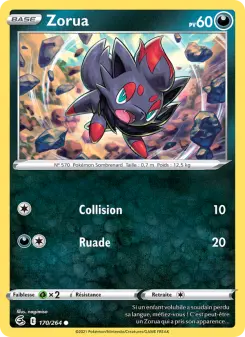 Photo carte Pokemon Zorua Poing de Fusion 170/264