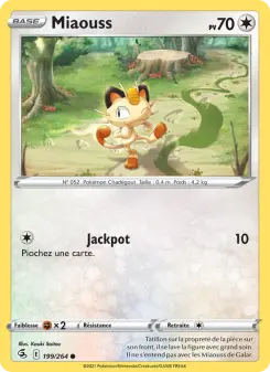 Photo carte Pokemon Miaouss Poing de Fusion 199/264