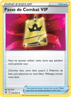 Photo carte Pokemon Passe de Combat VIP Poing de Fusion 225/264