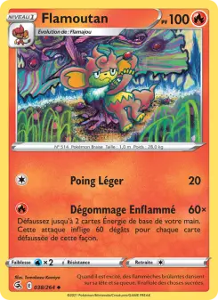 Photo carte Pokemon Flamoutan Poing de Fusion 38/264