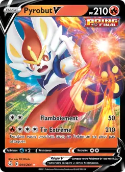 Photo carte Pokemon Pyrobut V Poing de Fusion 44/264