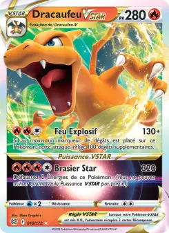 Photo carte Pokemon Dracaufeu VSTAR Stars Étincelantes 18/172