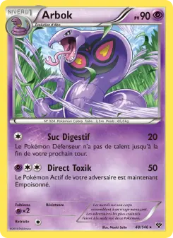 Photo carte Pokemon Arbok XY 48/146