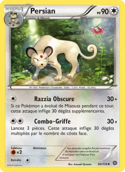 Photo carte Pokemon Persian Offensive Vapeur 89/114