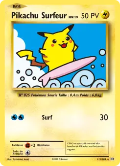 Carte Pokémon Pikachu Surfeur