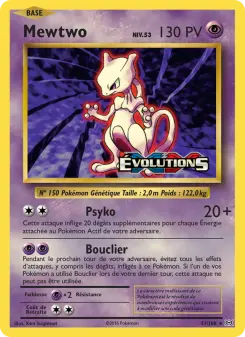 Photo carte Pokemon Mewtwo Évolutions 51/108