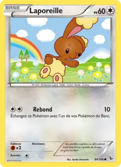 Photo carte Pokemon Laporeille Étincelles 84/106