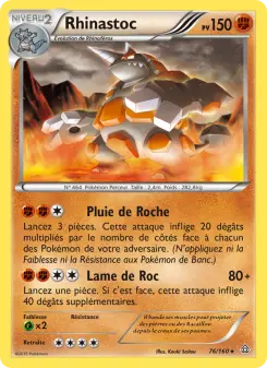 Photo carte Pokemon Rhinastoc Primo-Choc 76/160