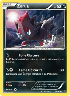 Photo carte Pokemon Zorua Impulsion Turbo 89/162