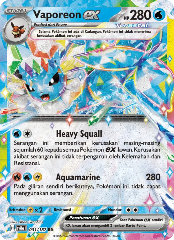 Vaporeon ex card image
