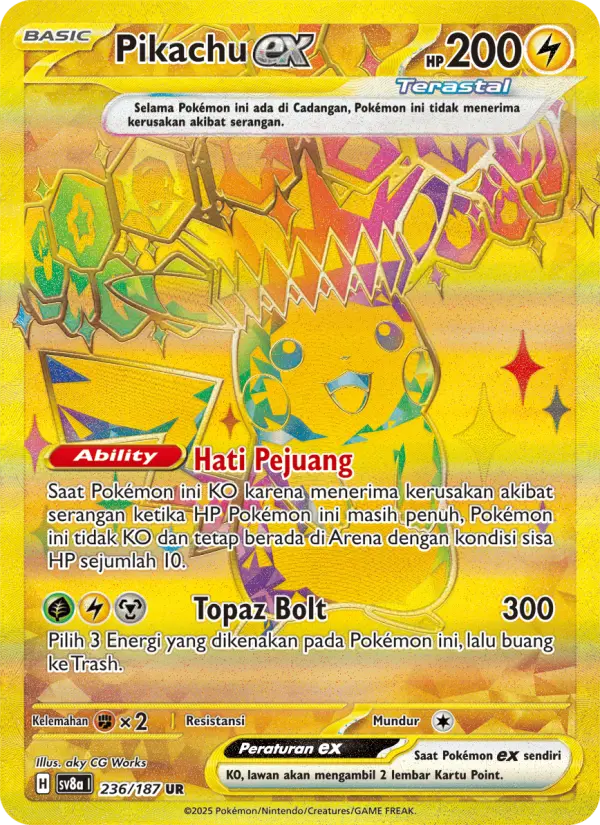 Pikachu ex card image