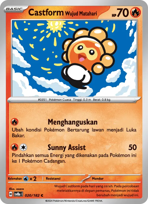 Castform Wujud Matahari card image