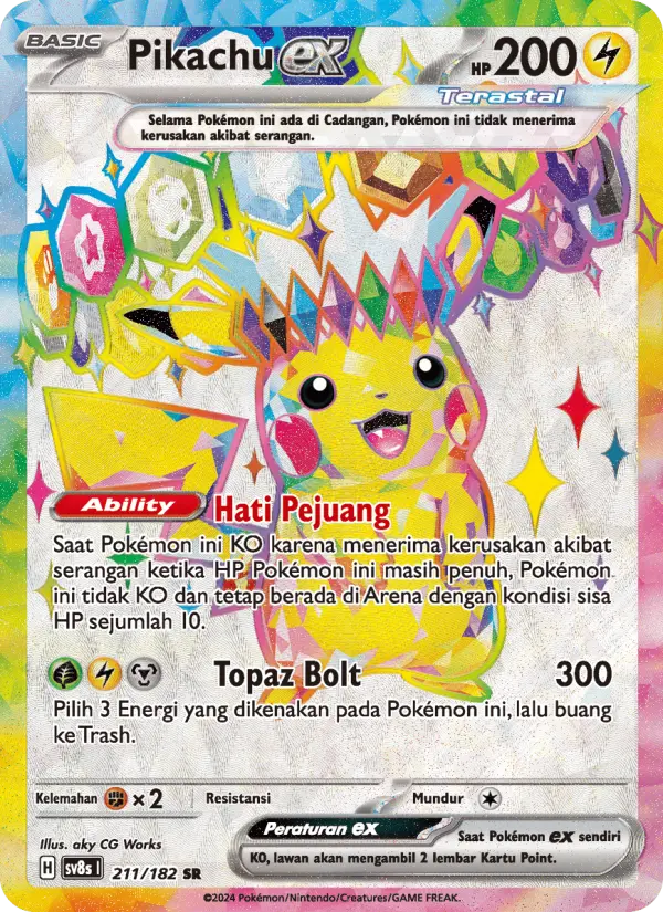 Pikachu ex card image
