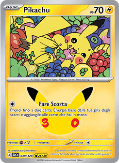 Carte Pokémon Pikachu 048/128 26/30 30ᵉ Anniversaire HOLO Français
