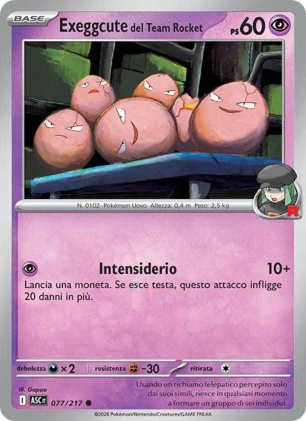 Exeggcute del Team Rocket card image