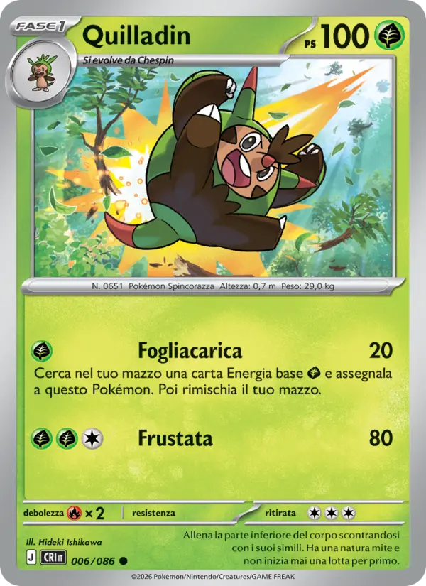 Quilladin Pokemon card