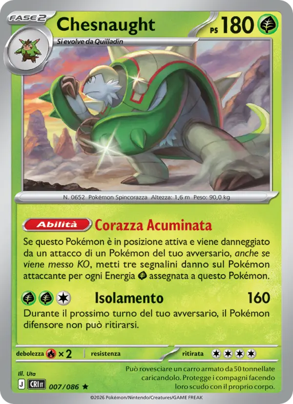 Chesnaught Pokemon card