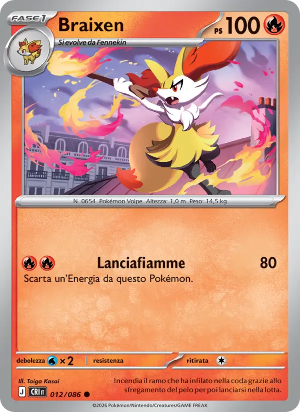 Braixen Pokemon card