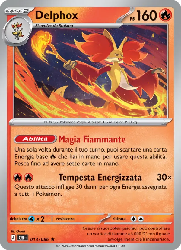 Delphox Pokemon card